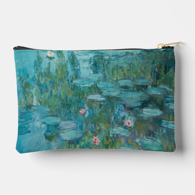 Water Lilies, Fine Art Oil Painting, Claude Monet Accessory Pouch (Back)