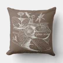 Water-lilies graphic brown