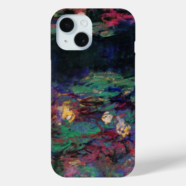 WATER LILIES GREEN POND Claude Monet Dark Floral Case-Mate iPhone Case (Back)
