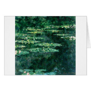 WATER LILIES IN GREEN POND by Claude Monet 