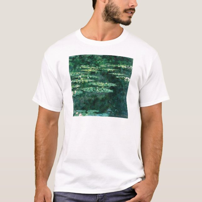 WATER LILIES IN GREEN POND by Claude Monet  T-Shirt (Front)