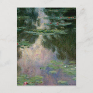 WATER LILIES IN PINK GREEN POND by Claude Monet Postcard