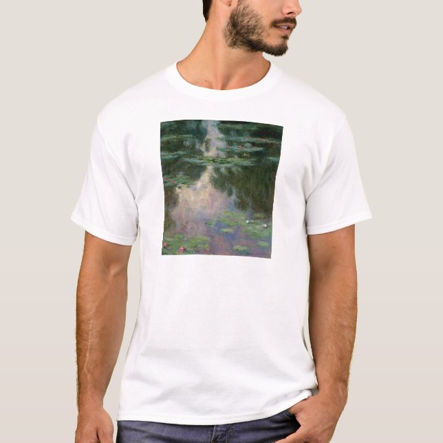 WATER LILIES IN PINK GREEN POND by Claude Monet T-Shirt (Front)