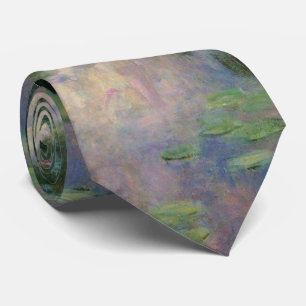 WATER LILIES IN PINK GREEN POND by Claude Monet Tie