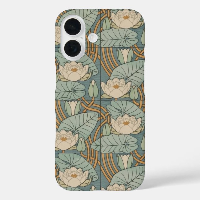 Water Lilies Lily Art Nouveau Nature Case-Mate iPhone Case (Back)
