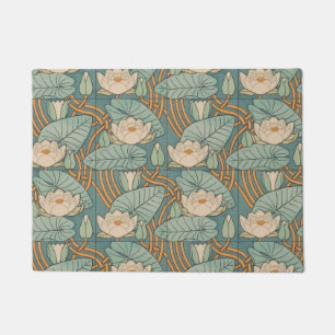 Water Lilies Lily Art Nouveau Nature Doormat