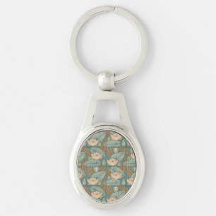 Water Lilies Lily Art Nouveau Nature Keychain