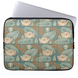 Water Lilies Lily Art Nouveau Nature Laptop Sleeve