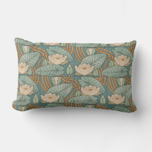 Water Lilies Lily Art Nouveau Nature Lumbar Pillow