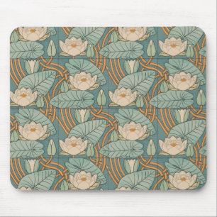 Water Lilies Lily Art Nouveau Nature Mouse Pad