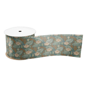 Water Lilies Lily Art Nouveau Nature Satin Ribbon