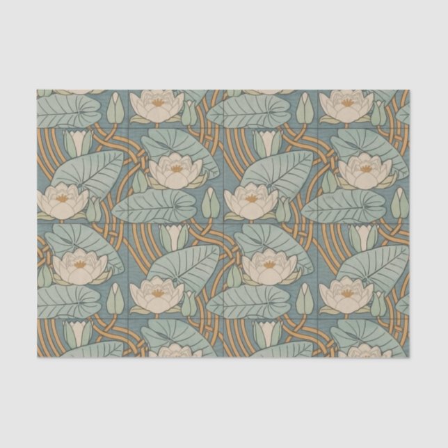 Water Lilies Lily Art Nouveau Nature Tissue Paper (Front)