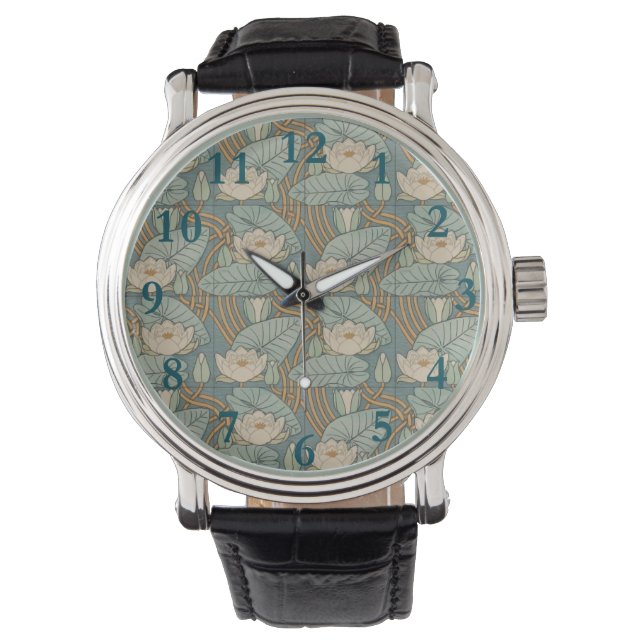 Water Lilies Lily Art Nouveau Nature Watch (Front)