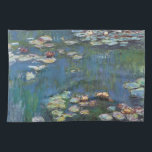 Water lilies,one of many painting of claude Monet Kitchen Towel<br><div class="desc">Oscar-Claude Monet 14 November 1840 – 5 December 1926) was a founder of French Impressionist painting, and the most consistent and prolific practitioner of the movement's philosophy of expressing one's perceptions before nature, especially as applied to plein-air landscape painting.The term "Impressionism" is derived from the title of his painting Impression,...</div>