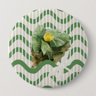 Water lilies pattern 4 inch round button