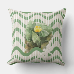 Water lilies pattern outdoor pillow
