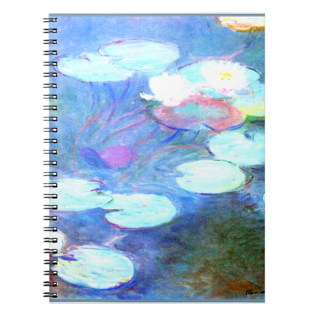 Water Lilies, Pink - Beautiful art by Claude Monet Notebook (Front)