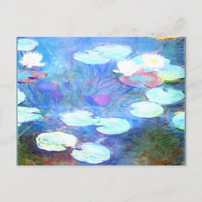 Water Lilies, Pink - Beautiful art by Claude Monet Postcard (Front)