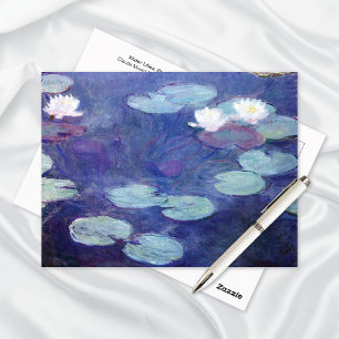 Water Lilies Pink Claude Monet Postcard