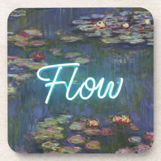 Water Lilies Remix – Neon “FLOW” Wall Art & Gifts Coaster