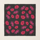 "Water Lilies" Square Your Name Scarf Black