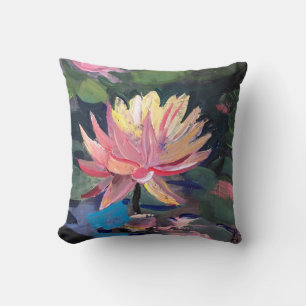 Water Lillie , painting Throw Pillow