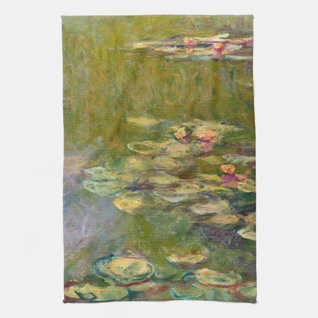WATER LILLIES by Claude Monet  Kitchen Towel (Vertical)