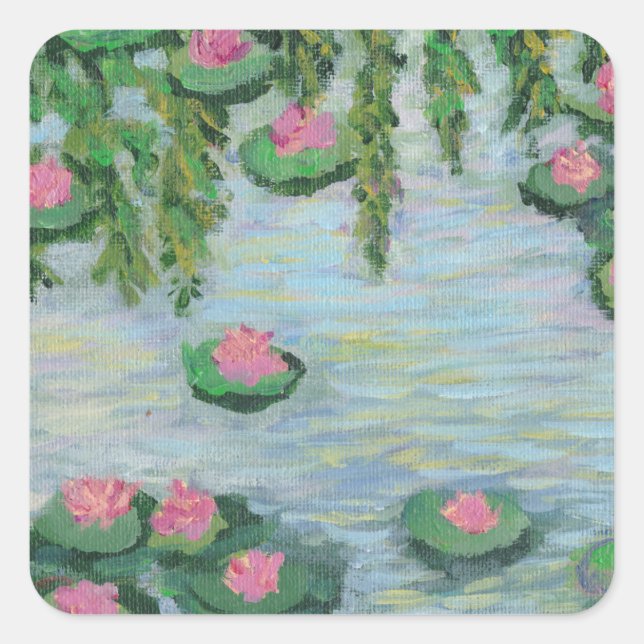 Water Lily # 3 Square Sticker (Front)
