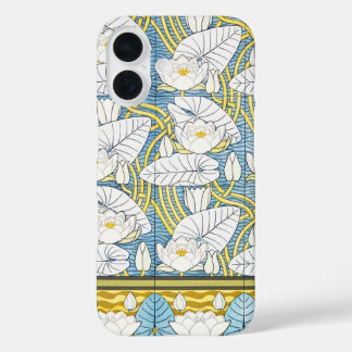 Water Lily Art Nouveau Floral iPhone 16 Case