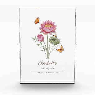 Water Lily Birth Month Flower Photo Block