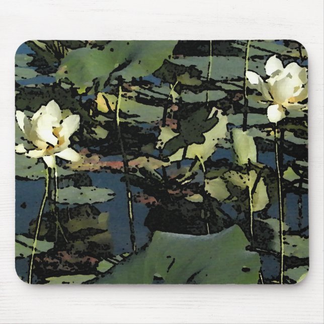 Water Lily Blossoms Mouse Pad (Front)