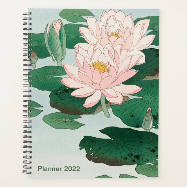 Water Lily by Ohara Koson, Floral Japanese Art Planner (Front)