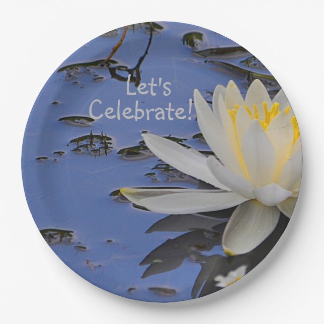 Water Lily Celebration Paper Plate (Front)