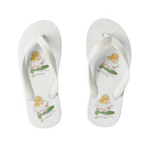 Water Lily Cute Flower Child Floral Vintage Girl Kid's Flip Flops