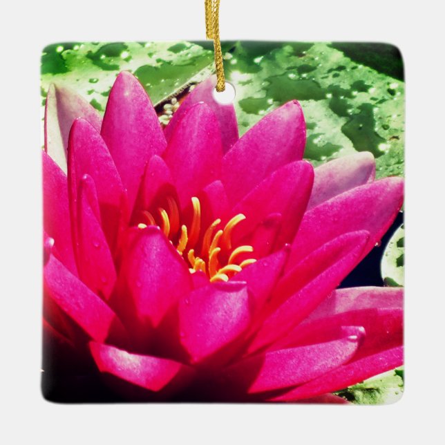 Water lily flower ceramic ornament (Front)