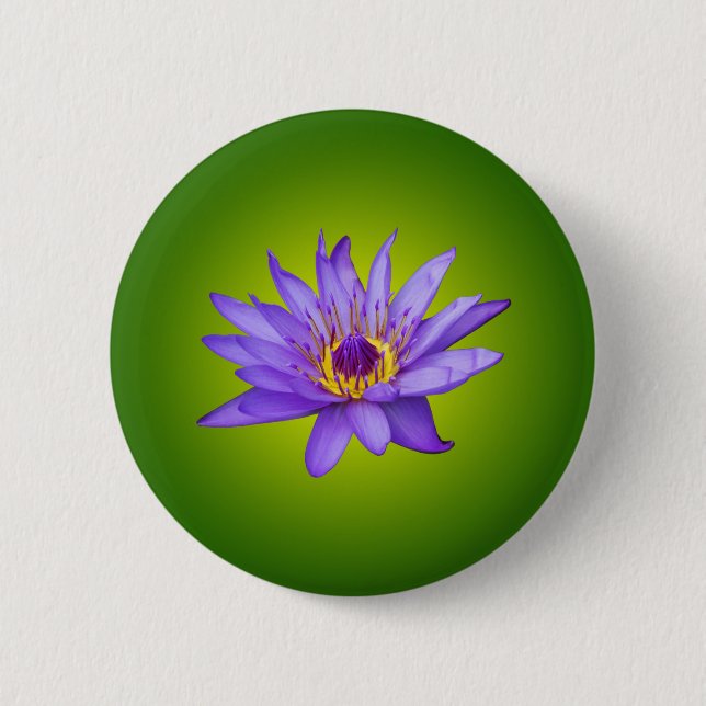 Water Lily Flower Pond Aquatic Purple Water Bloom 2 Inch Round Button (Front)