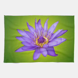 Water Lily Flower Pond Aquatic Purple Water Bloom Kitchen Towel
