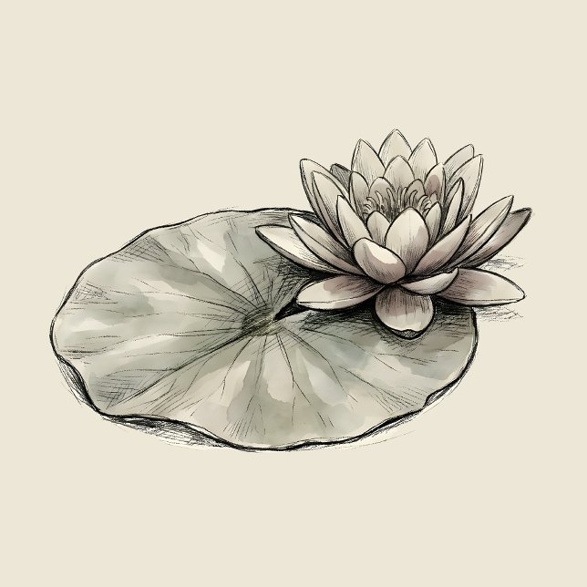 Water Lily Frog Series Botanical Paper Coaster (Creator Uploaded)