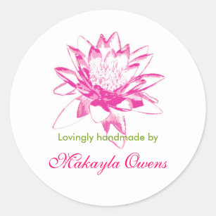 Water Lily Labels for Handmade Items