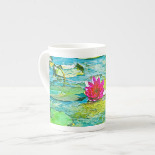 Water Lily Lilypad Bone China Mug