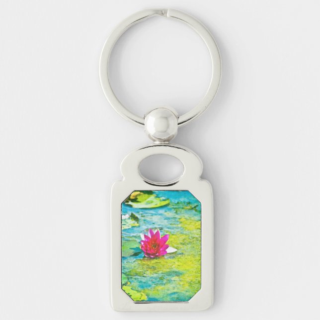 Water Lily Lilypad Keychain (Front)