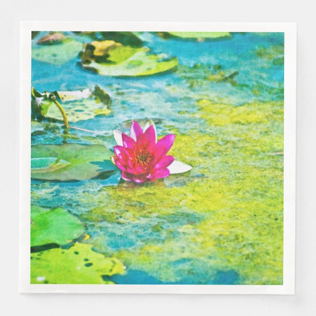 Water Lily Lilypad Napkin (Front)