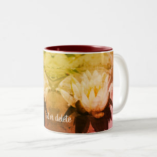 Water Lily Lotus Floral Art Personalized Two-Tone Coffee Mug