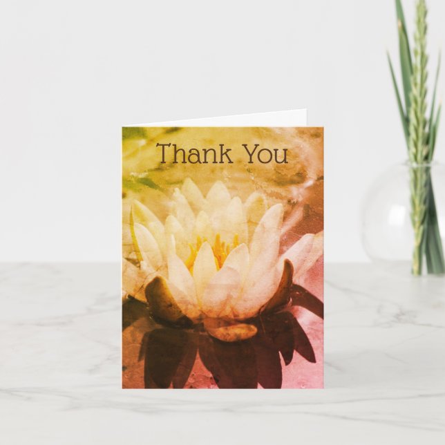 Water Lily Lotus Flower Art Carte de remerciements (Devant)