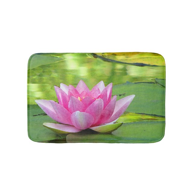 Water Lily Lotus Flower Bath Mats (Front)