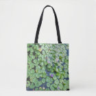 Water lily pads on a tote bag