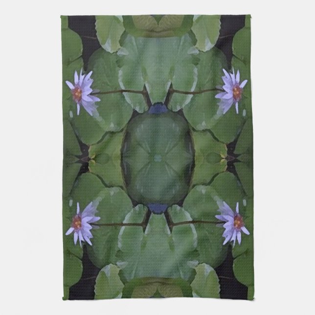 Water Lily Pattern Kitchen Towel (Vertical)