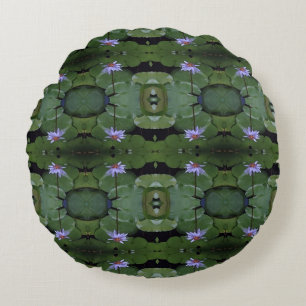 Water Lily Pattern Round Pillow