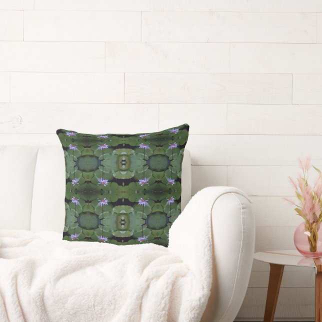 Water Lily Pattern Throw Pillow (Couch)