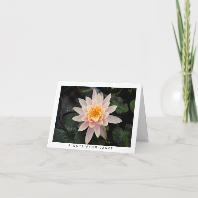 Water Lily Personalized Note Card (Front)